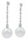 South-Sea Pearls & Emeralds with Diamonds & 14 Karat White Gold Earrings, Set of 2 3