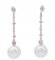 South-Sea Pearls & Rubies with Diamonds &14 Kt White with Rose Gold Dangle Earrings, Set of 2 3