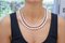 Diamanten mit Rubinen & weißen Perlen mit Roségold und Silber Halskette 5
