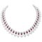 Diamonds with Rubies & White Pearls with Rose Gold and Silver Necklace 1