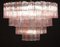 Large Italian Pink and Ice Color Murano Glass Tronchi Chandelier, Image 3