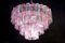 Large Italian Pink and Ice Color Murano Glass Tronchi Chandelier 9
