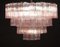 Large Italian Pink and Ice Color Murano Glass Tronchi Chandelier, Image 5