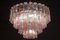 Großer italienischer Tronchi Kronleuchter aus Muranoglas in Rosa und Eis 2