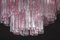 Großer italienischer Tronchi Kronleuchter aus Muranoglas in Rosa und Eis 13