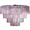 Large Italian Pink and Ice Color Murano Glass Tronchi Chandelier 11