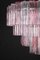 Großer italienischer Tronchi Kronleuchter aus Muranoglas in Rosa und Eis 14