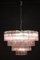 Large Italian Pink and Ice Color Murano Glass Tronchi Chandelier, Image 6