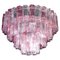 Large Italian Pink and Ice Color Murano Glass Tronchi Chandelier 1