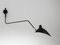 Lampada da parete Mid-Century moderna nera con braccio curvo di Serge Mouille, Immagine 3