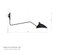 Lampada da parete Mid-Century moderna nera con braccio curvo di Serge Mouille, Immagine 8