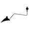 Mid-Century Modern Black One Rotating Curved Arm Wall Lamp by Serge Mouille, Image 1