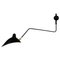 Schwarze Mid-Century Modern One One Curved Arm Wandlampe von Serge Mouille 1