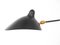 Mid-Century Modern Black One Rotating Curved Arm Wall Lamp by Serge Mouille 4