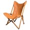 Italian Modern Wood and Leather Tripolina Folding Deck Chair by Citterio, 1970s 1