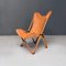 Italian Modern Wood and Leather Tripolina Folding Deck Chair by Citterio, 1970s 4