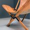 Italian Modern Wood and Leather Tripolina Folding Deck Chair by Citterio, 1970s 10