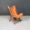 Italian Modern Wood and Leather Tripolina Folding Deck Chair by Citterio, 1970s 5