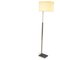 Italienische Mid-Century Stehlampe aus Stoff mit Leder & Messing von Stilnovo, 1970er 1