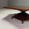 Large Mid-Century Italian Hexagonal Wood Coffee Table with Brass Details, 1950s 6