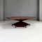 Large Mid-Century Italian Hexagonal Wood Coffee Table with Brass Details, 1950s 3
