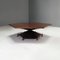 Large Mid-Century Italian Hexagonal Wood Coffee Table with Brass Details, 1950s 2