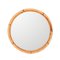 Mid-Century Italian Round Mirror with Double Bamboo and Cane Frame, 1970s 5