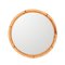 Mid-Century Italian Round Mirror with Double Bamboo and Cane Frame, 1970s, Image 5