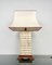 Italian Pagoda Table Lamp in Travertine, Wood and Brass, 1970s, Image 3