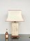 Italian Pagoda Table Lamp in Travertine, Wood and Brass, 1970s 8