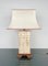 Italian Pagoda Table Lamp in Travertine, Wood and Brass, 1970s 2