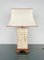 Italienische Pagoda Tischlampe aus Travertin, Holz und Messing, 1970er 2