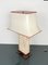 Italienische Pagoda Tischlampe aus Travertin, Holz und Messing, 1970er 5