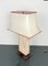 Lámpara de mesa Pagoda italiana de travertino, madera y latón, años 70, Imagen 5