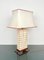 Italian Pagoda Table Lamp in Travertine, Wood and Brass, 1970s 7