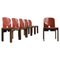 121 Stühle aus Nussholz & Leder von Tobia & Afra Scarpa für Cassina, 1960er, 6er Set 1