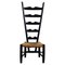 Schwarzer Italienischer Chimney Chair aus Buche & Stroh von Gio Ponti, 1950er 1