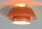 Lampe à Suspension Modèle Ph4 Orange par Louis Poulson, 1960s 3