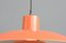 Orange Model Ph4 Pendant Light by Louis Poulson, 1960s 5