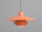 Orange Model Ph4 Pendant Light by Louis Poulson, 1960s 1