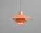 Lampe à Suspension Modèle Ph4 Orange par Louis Poulson, 1960s 6