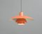 Orange Model Ph4 Pendant Light by Louis Poulson, 1960s 6