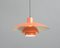 Lampe à Suspension Modèle Ph4 Orange par Louis Poulson, 1960s 15