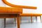 Italienisches Ecksofa aus Holz und Stoff, 1950er 4