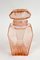 Art Deco Austrian Decanter Set with Shot Glasses in Coral Color Glass, 1920, Set of 7 5