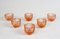 Art Deco Austrian Decanter Set with Shot Glasses in Coral Color Glass, 1920, Set of 7, Image 13