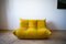 Gelbes Vintage 2-Sitzer Togo Sofa aus Leder von Michel Ducaroy für Ligne Roset 1