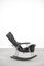 Postmodern Black Leather Rocking Chair by Takeshi Nii, 1950s 5