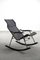 Postmodern Black Leather Rocking Chair by Takeshi Nii, 1950s 1