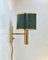 Danish Modern Green Wall Sconce in Brass from Fog & Mørup, 1970s, Image 1